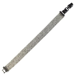 Bracciale Tennis in metallo anallergico con zirconi cubici e vera placcatura oro Bianco - BC228B