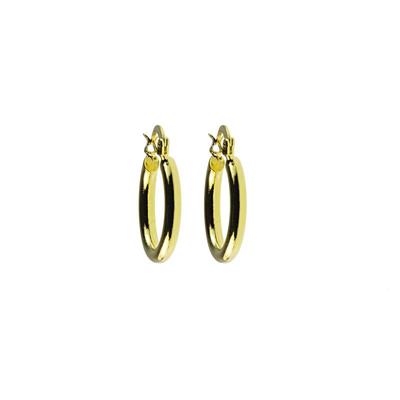 Orecchini a cerchio diametro 20 mm in Acciaio con vera placcatura Oro Giallo  - OR293/2G