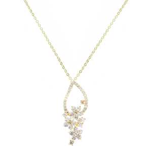 Collana in metallo anallergico con zirconi cubici e vera placcatura oro Giallo - CL5035G
