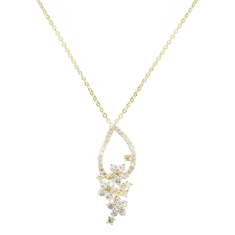 Collana in metallo anallergico con zirconi cubici e vera placcatura oro Giallo - CL5035G