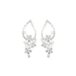 Orecchini in metallo anallergico con zirconi cubici e vera placcatura oro Bianco - OR5035B
