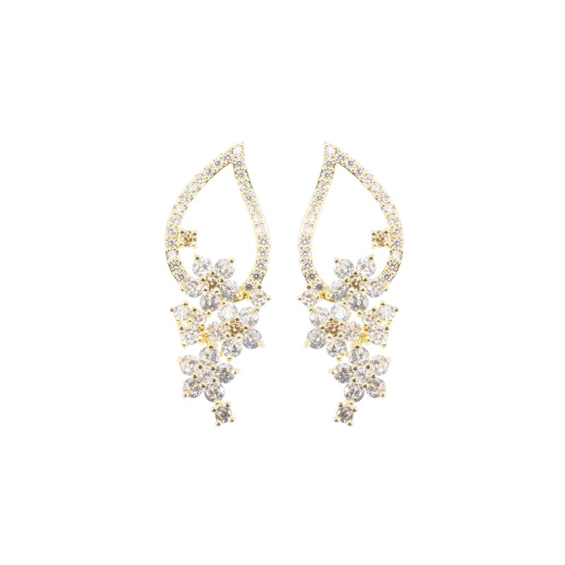 Orecchini in metallo anallergico con zirconi cubici e vera placcatura oro Giallo - OR5035G