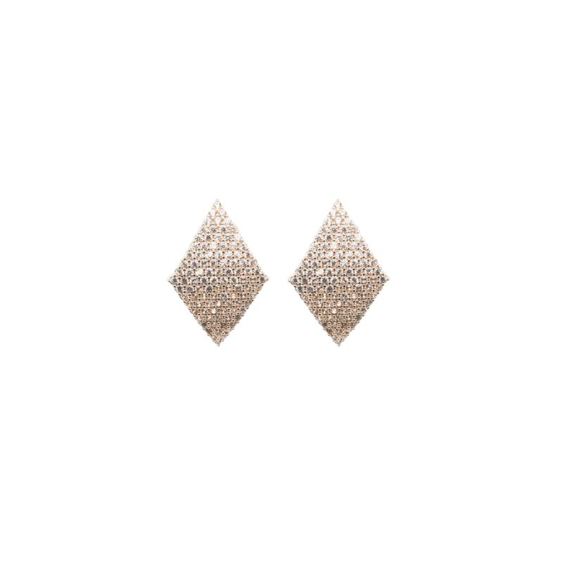 Orecchini in metallo anallergico con zirconi e vera placcatura oro Rosa - OR5037R