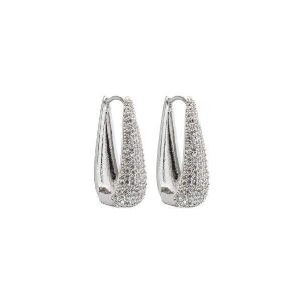 Orecchini in metallo anallergico con zirconi e vera placcatura oro Bianco - OR5047B