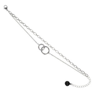Bracciale in acciaio con doppio filo- BC7100B