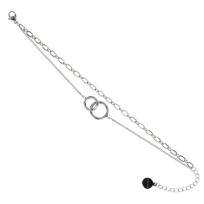 Bracciale in acciaio con doppio filo- BC7100B