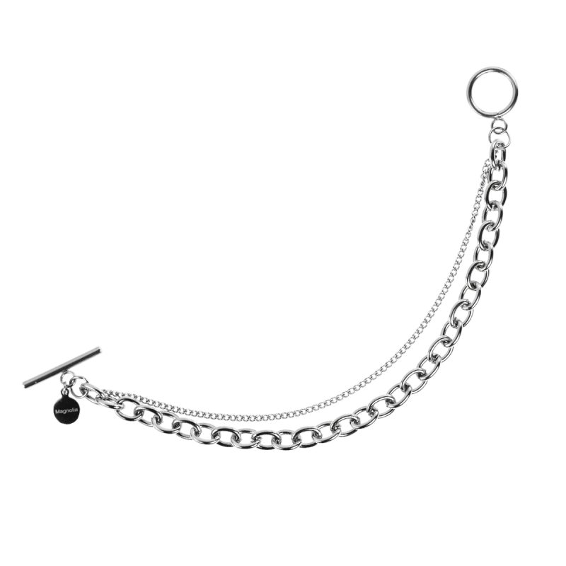 Bracciale in acciaio con doppio filo- BC7104B