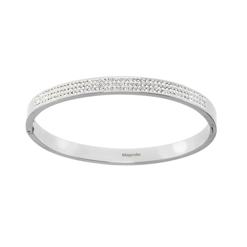 Bracciale in acciaio rigido con zirconi cubici - BC7126B