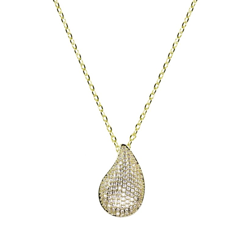 Collana in metallo anallergico con zirconi cubici e vera placcatura oro Giallo - CL5070G