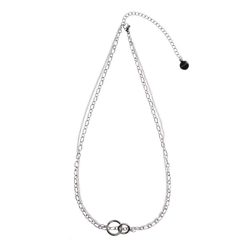 Collana in acciaio con doppio filo- CL7100B