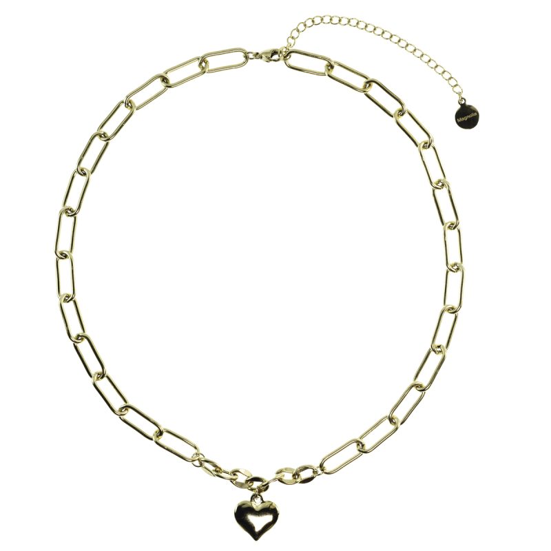 Collana in acciaio ip gold con pendente cuore CL7119G