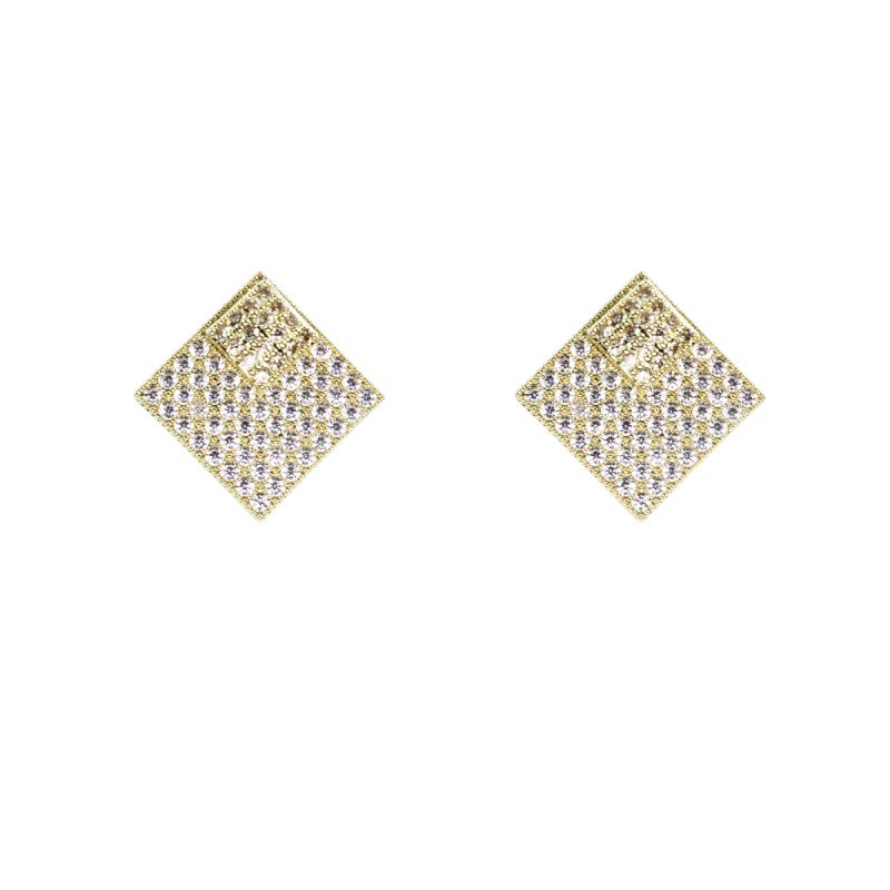 Orecchini in metallo anallergico con zirconi cubici e vera placcatura oro Giallo - OR5078CH