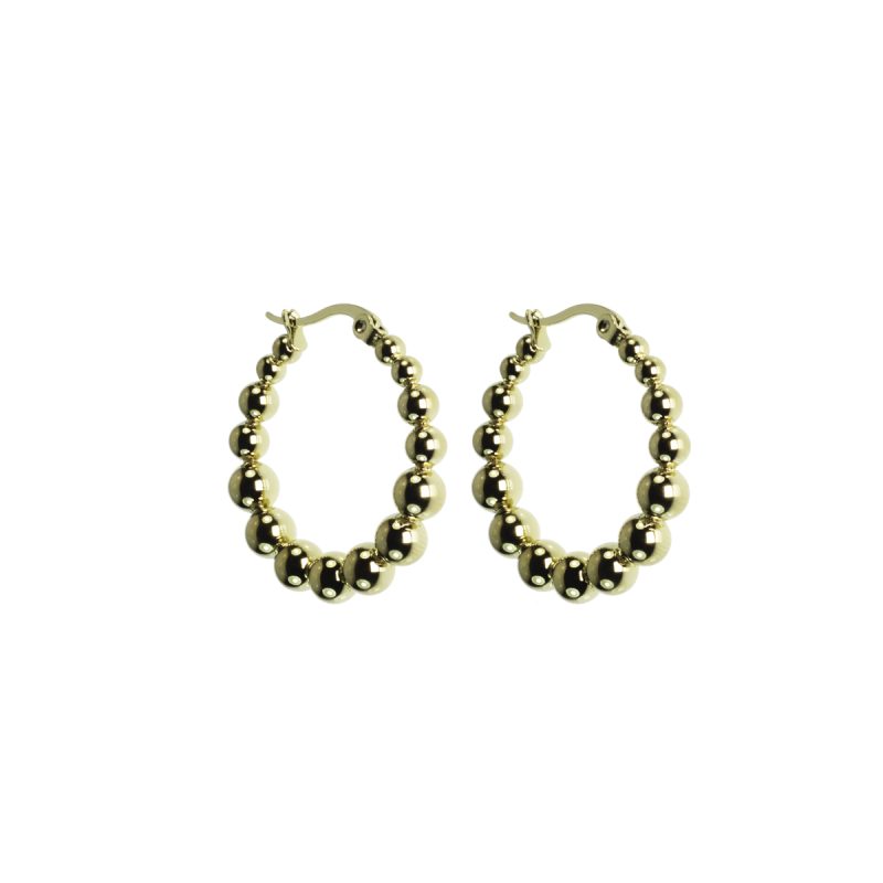 Orecchini Bubbles a cerchio diametro 30 mm in Acciaio con vera placcatura Oro Giallo  - OR294/3G