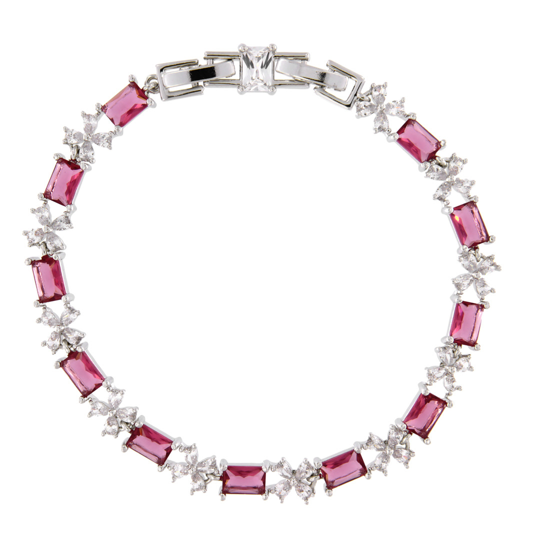 Bracciale in metallo anallergico con zirconi e vera placcatura oro - BC1027R