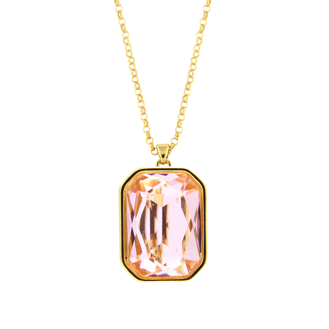 Collana in metallo anallergico con cristalli e vera placcatura oro - CL7013P