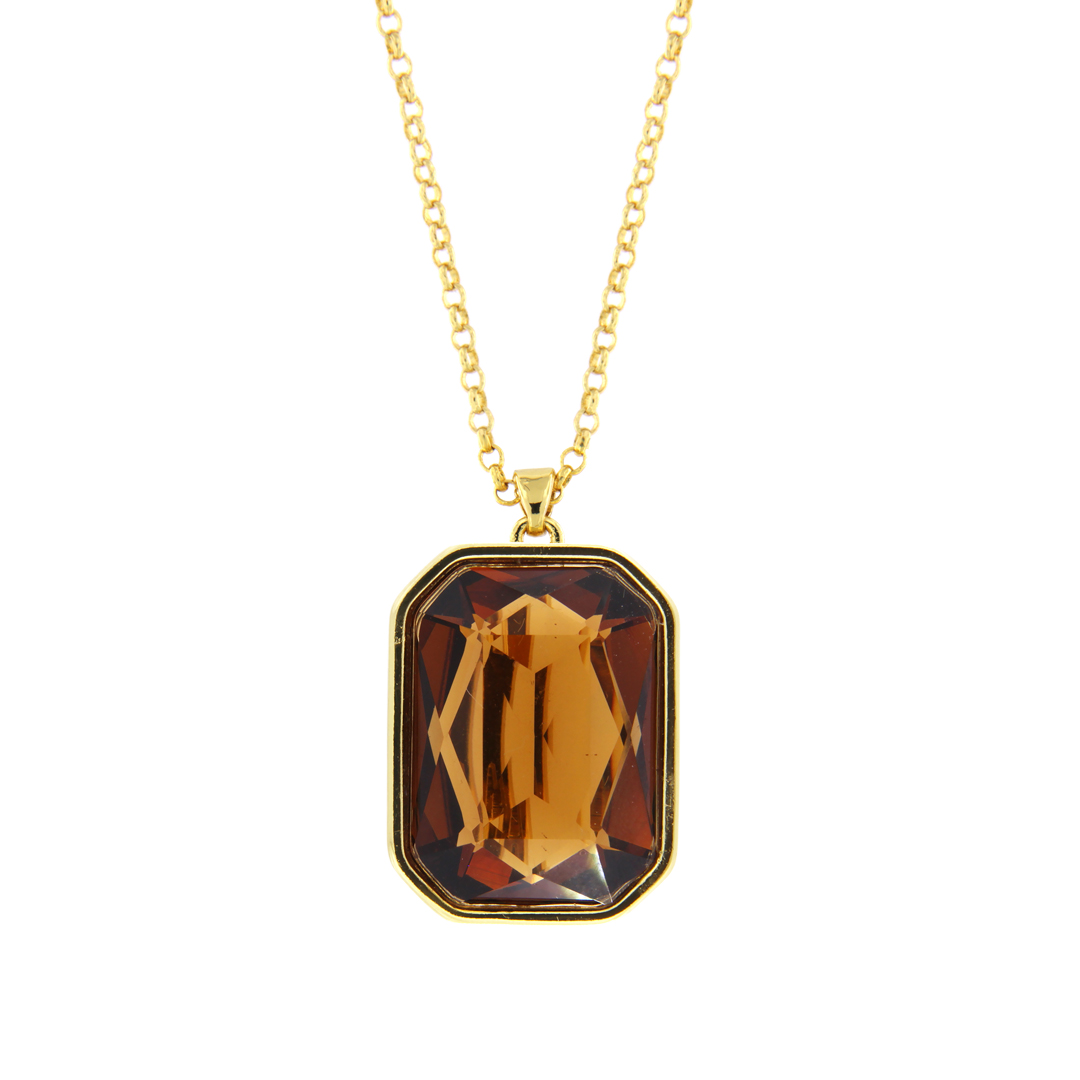 Collana in metallo anallergico con cristalli e vera placcatura oro - CL7013Q