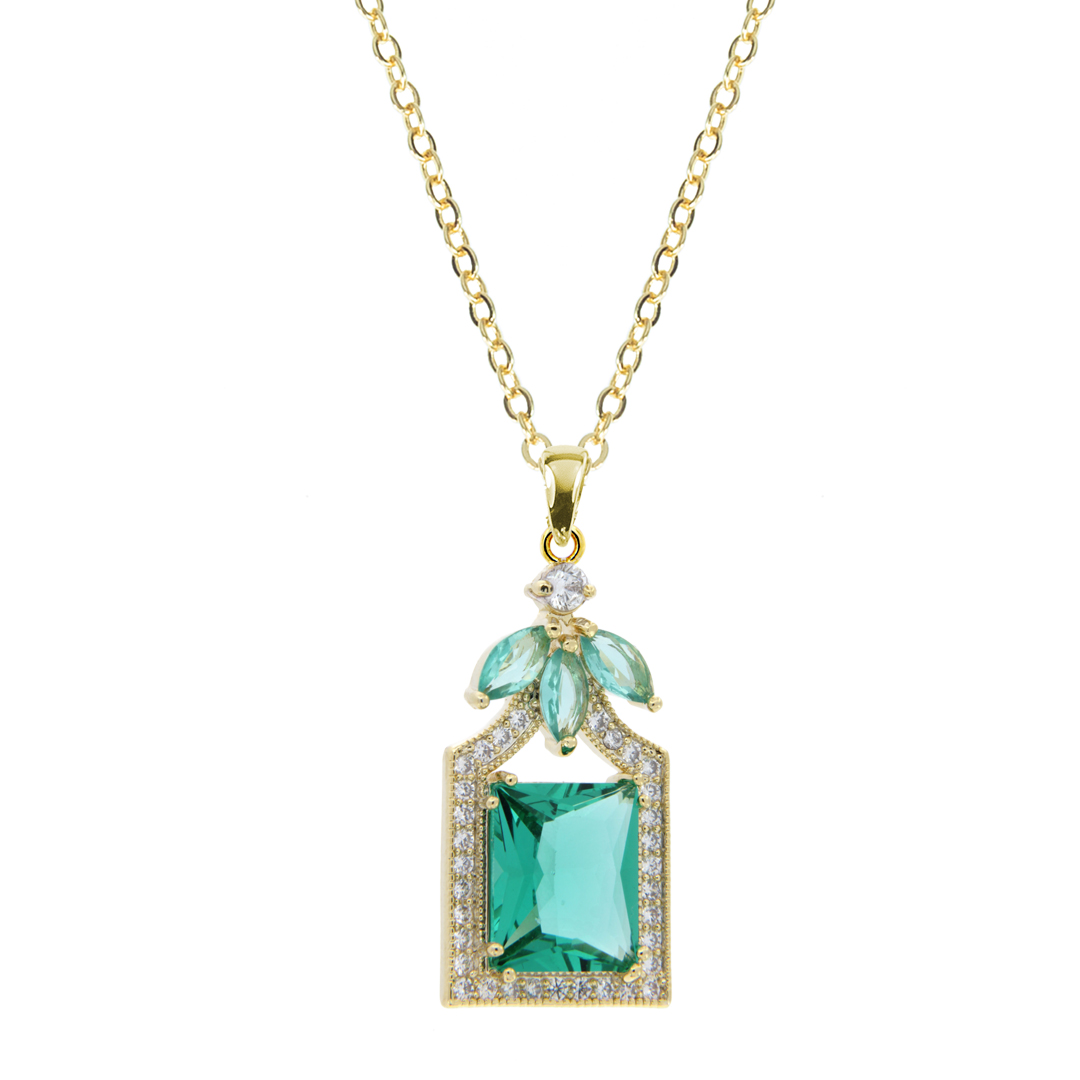Collana in metallo anallergico con zirconi e vera placcatura oro - CL8007S