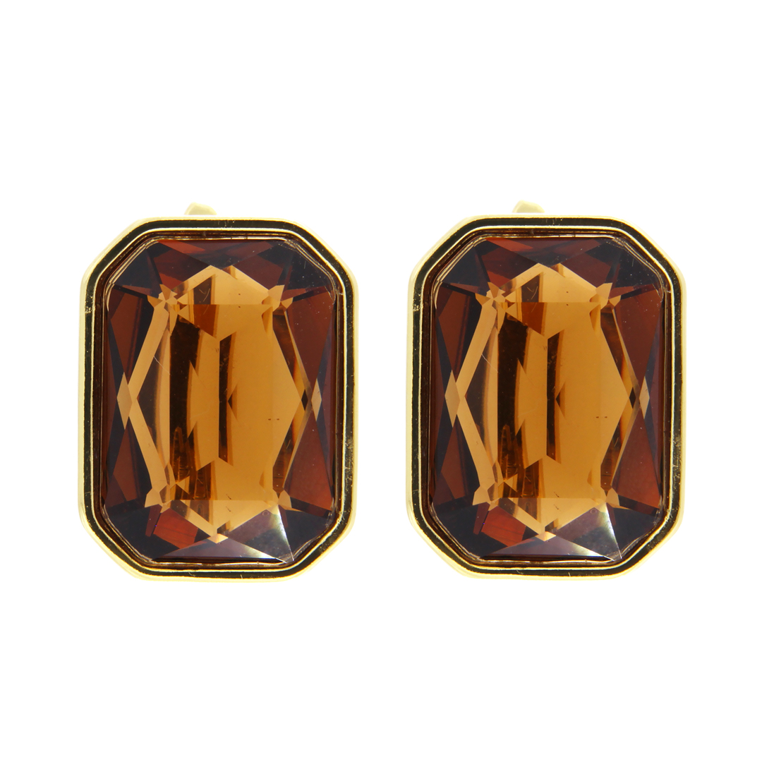 Orecchini in metallo anallergico con cristalli e vera placcatura oro - OR7013Q
