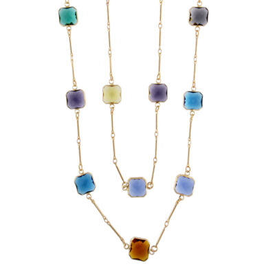 Collana in metallo anallergico con cristalli e vera placcatura oro Giallo - CL3046MIX