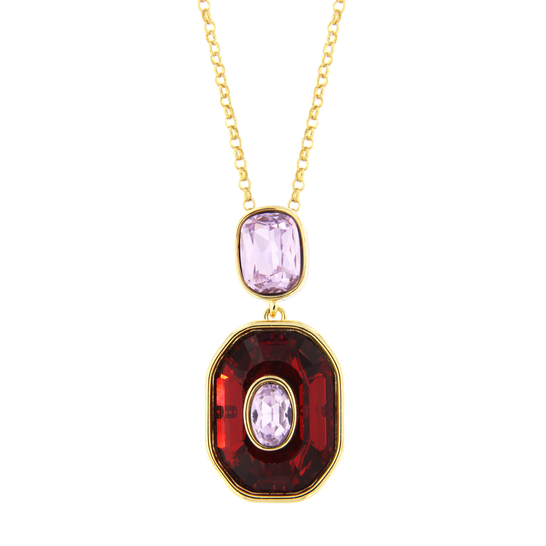 Collana in metallo anallergico con cristalli e vera placcatura oro - CL8023AM