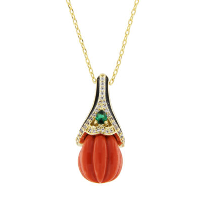 Collana in metallo anallergico con zirconi e vera placcatura oro - CL9000C