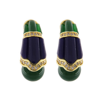Orecchini in metallo anallergico con zirconi e vera placcatura oro - OR9009BV