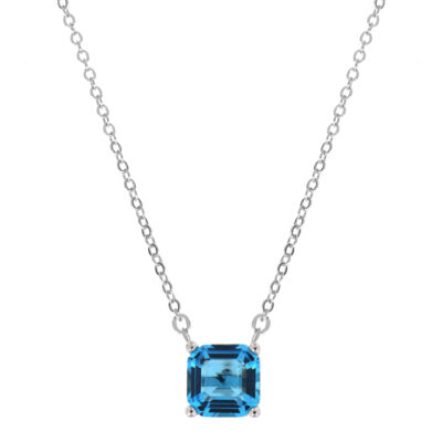 Collana in metallo anallergico con cristallo e vera placcatura oro Bianco - CL5157AQ