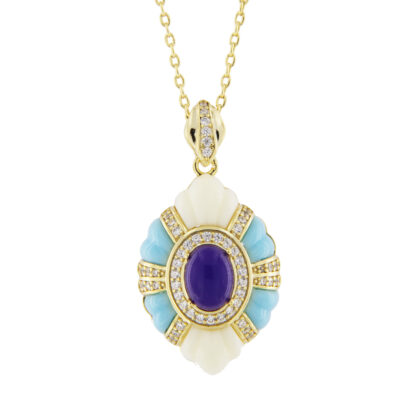 Collana in metallo anallergico con zirconi e vera placcatura oro - CL9006BA