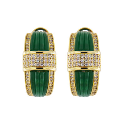 Orecchini in metallo anallergico con zirconi e vera placcatura oro - OR9002V